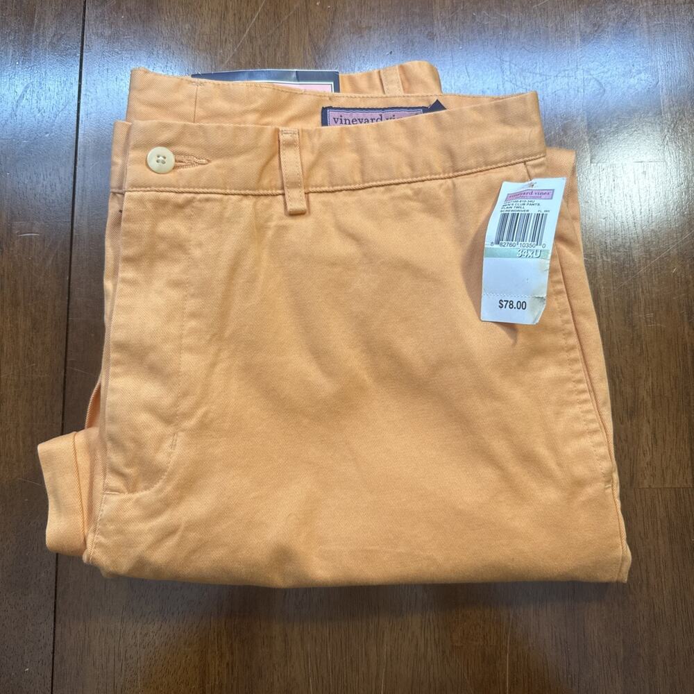 Vineyard Vines Club Pants 34xU Orange Flat Front Pants
